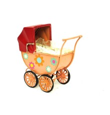 Dekoratif Metal Bebek Arabası Biblo Vintage Hediyelik
