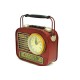 Dekoratif Metal Radyo Saatli Kumbara Vintage Biblo Hediyelik