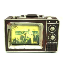 Dekoratif Metal Televizyon Bavul Vintage Biblo Hediyelik