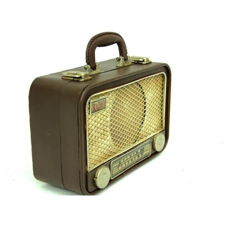 Dekoratif Metal Radyo Bavul Vintage Dekoratif Hediyelik