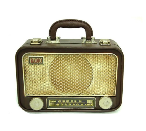 Dekoratif Metal Radyo Bavul Vintage Dekoratif Hediyelik