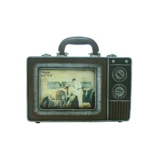 Dekoratif Metal Çerçeve Televizyon Temalı Vintage Hediyelik