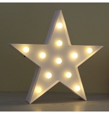 Led Işıklı Beyaz Yıldız Gece Lambası Dekoratif Aydınlatma