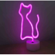 Neon Işıklı Kedi Lamba USB+Pil Dekoratif Aydınlatma