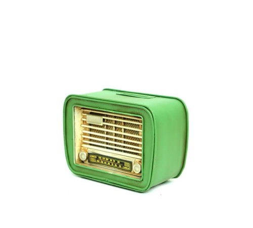 Dekoratif Metal Radyo Kumbara Vintage Hediyelik