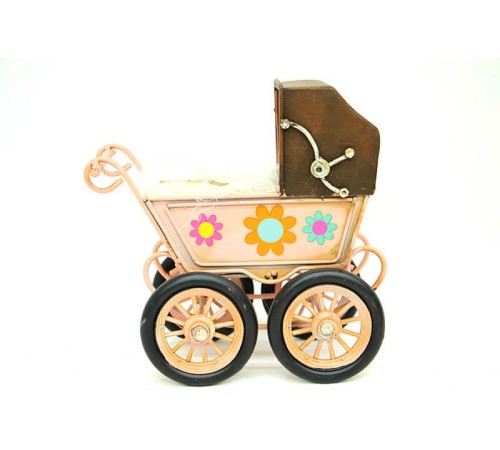 Dekoratif Metal Bebek Arabası Biblo Vintage Hediyelik