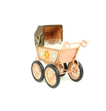 Dekoratif Metal Bebek Arabası Biblo Vintage Hediyelik