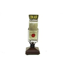 Dekoratif Metal Mikrofon Obje Biblo Vintage Hediyelik