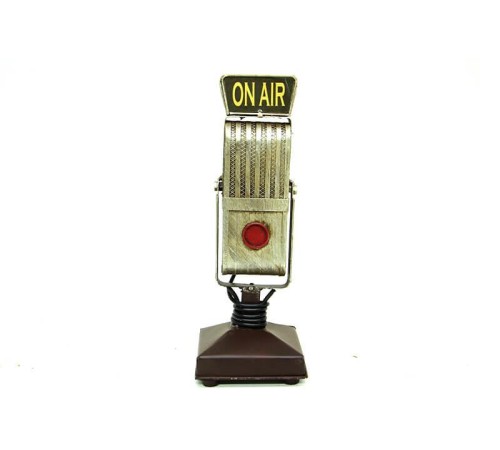 Dekoratif Metal Mikrofon Obje Biblo Vintage Hediyelik