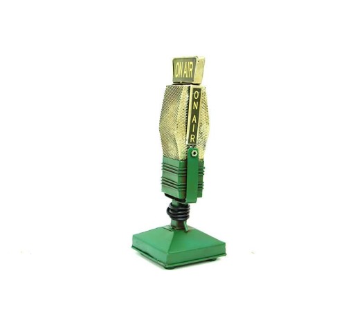 Dekoratif Metal Mikrofon Obje Biblo Vintage Hediyelik
