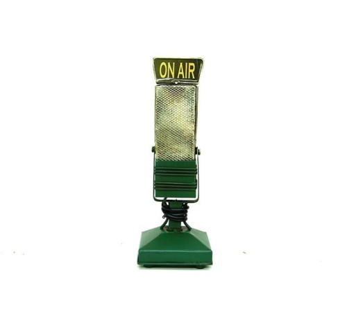 Dekoratif Metal Mikrofon Obje Biblo Vintage Hediyelik