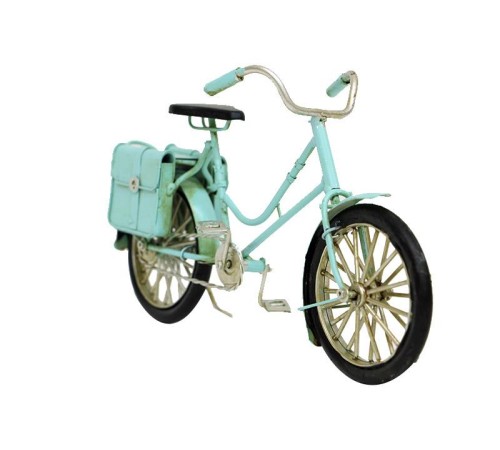 Dekoratif Metal Bisiklet Çantalı Vintage Biblo Hediyelik