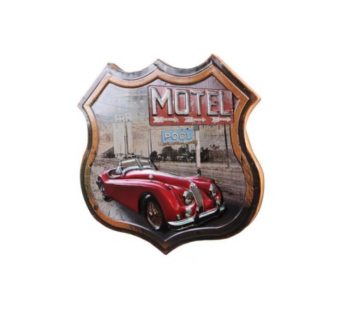 Dekoratif 3D Motel &Kırmızı Chevrolet Temalı Duvar Panosu