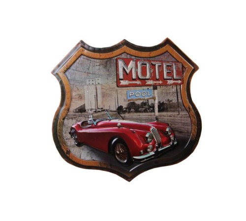 Dekoratif 3D Motel &Kırmızı Chevrolet Temalı Duvar Panosu