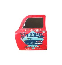 Dekoratif Classic Garage Temalı Kırmızı Araba Kapısı Ayna