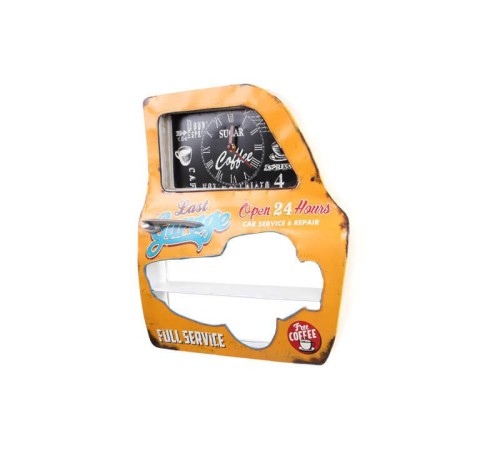 Dekoratif Garage Temalı Sarı Araba Kapısı Araba Kapısı Duvar Rafı
