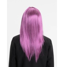 Rose Pembe Renk Düz Kesim Uzun Parti Peruğu Takma Saç