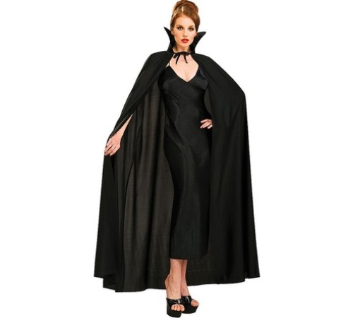 Siyah Renk Yakalı Halloween Pelerini 120 cm
