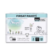 Bio Natural Bebek Bezi Fırsat Paketi 3 Beden 4-10 Kg 42 Adet