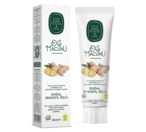 Doğal Diş Macunu 90 Gr Zencefil Özlü