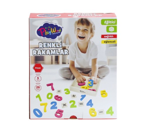 ONY-401 Ahşap Renkli Rakamlar 26 Parça -Onyıl Oyuncak