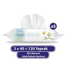 Bio Natural Islak Havlu Mendil 3x40 120 Yaprak
