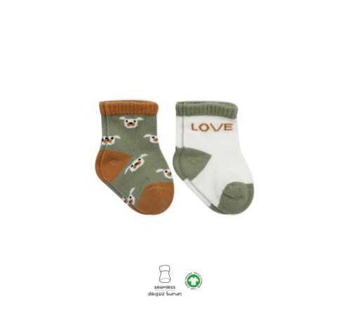 2'Li Love Dog Penye Soket Çorap 10118 Nil