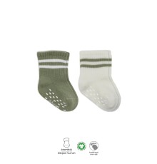 Çemberli Kaymaz Soket Çorap 2'Li BS10125 Nil Ekru