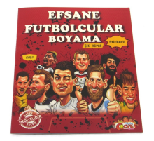 Efsane Futbolcular Çıkartmalı Maskeli Boyama Kitabı