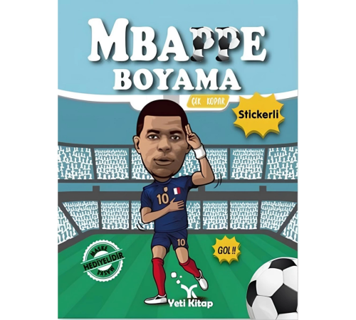 MBappe Çıkartmalı Maskeli Boyama Kitabı