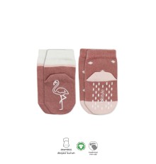 2'Li Hayvan Figür Kaymaz Kız Soket Çorap 10120 Pudra