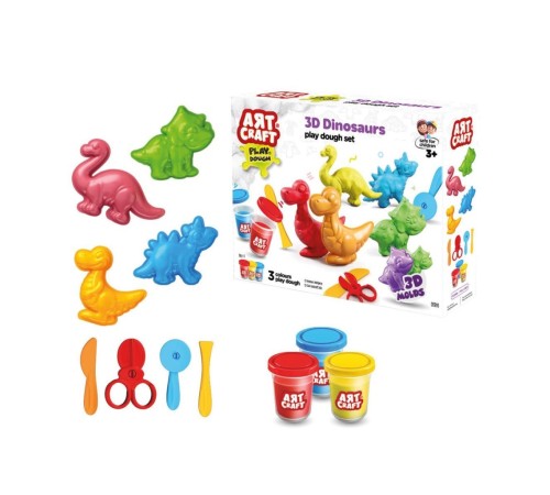 03995 Art Craft 3D Dinozorlar Hamur Set 168 Gr -Fentoys