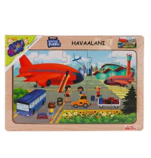 ONY-233-234-235-236 Ahşap Eğitici Puzzle Havaalanı -Onyıl Oyuncak