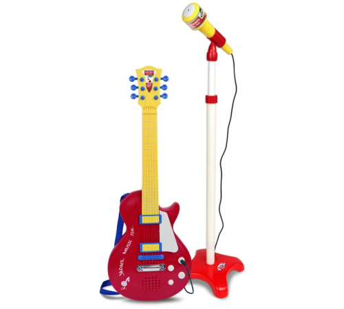 Elektronik Ayaklı Mikrofonlu Gitar Seti Kırmızı