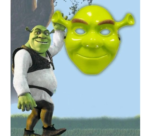 Yeşil Shrek Maskesi 21x25 cm