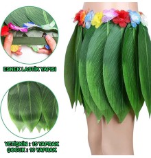 Tropikal Esintili Hawaii Yapraklı Parti Eteği Yetişkin Boy