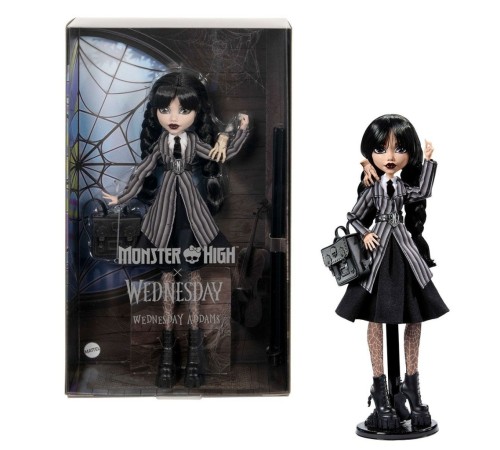 HXJ04 Monster High Wednesday Okul Üniformalı Bebek