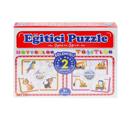 7196 Çark Puzzle Hayvanlar Taşıtlar 60 Parça