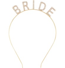 Altın Gold Renk Bekarlığa Veda Kristal Taş Bride Tacı İthal 16x10 cm