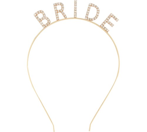 Altın Gold Renk Bekarlığa Veda Kristal Taş Bride Tacı İthal 16x10 cm