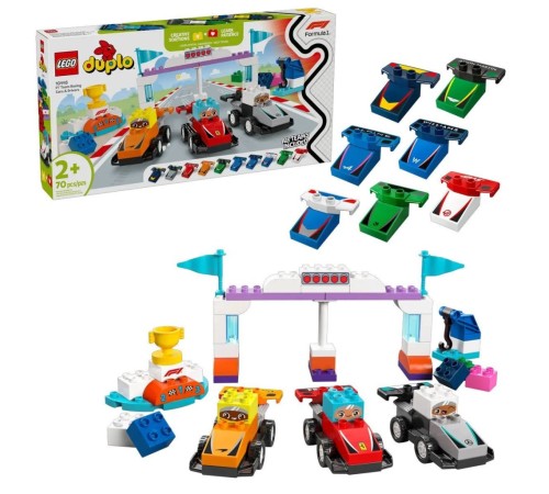 10445 Duplo F1 Takımı Yarış Arabaları ve Sürücüleri 70  parça +2aş