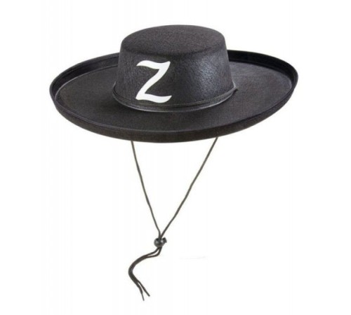 Z Logolu Yetişkin Boy Bağcıklı Zorro Şapkası