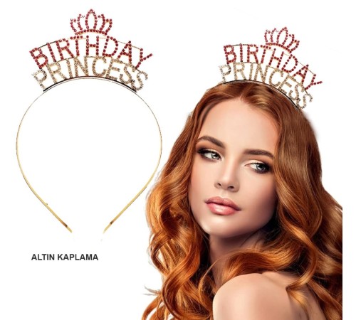 Birthday Princess Kristal Taç – Altın Kaplama