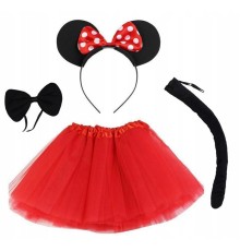Minnie Mouse Kostüm Seti Etek Taç Kuyruk Papyon Gösteri Seti