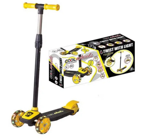 Twist Led Işıklı 3 Tekerlekli Scooter Sarı