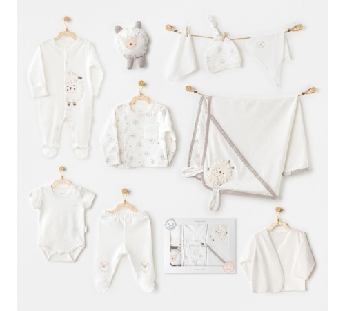 AC25561 Newborn Set Tinny Ships 10'Lu Hastane Çıkışı Ekru