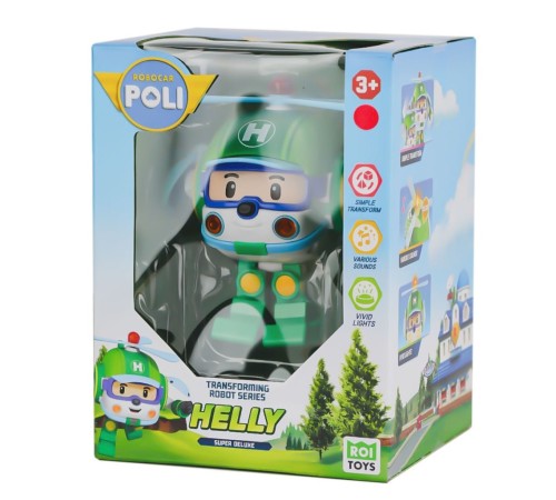 POLI MRT-688 Sesli ve Işıklı Robocar Poli Büyük Transforming Robot Helly -Necotoys