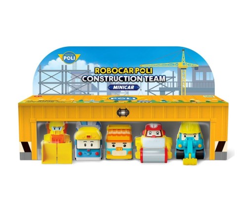 POLI MRT-761 Robocar Poli Mini İnşaat Araçları 5li Set