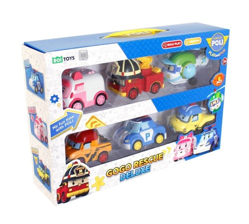 POLI ZR-914 Robocar Poli Gogo Rescue Deluxe 6 Lı Set -