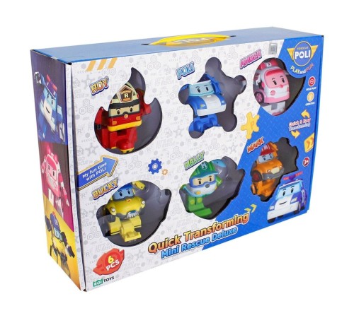POLI ZR-915 Robocar Poli Quick Transforming Mini Rescue Deluxe Set